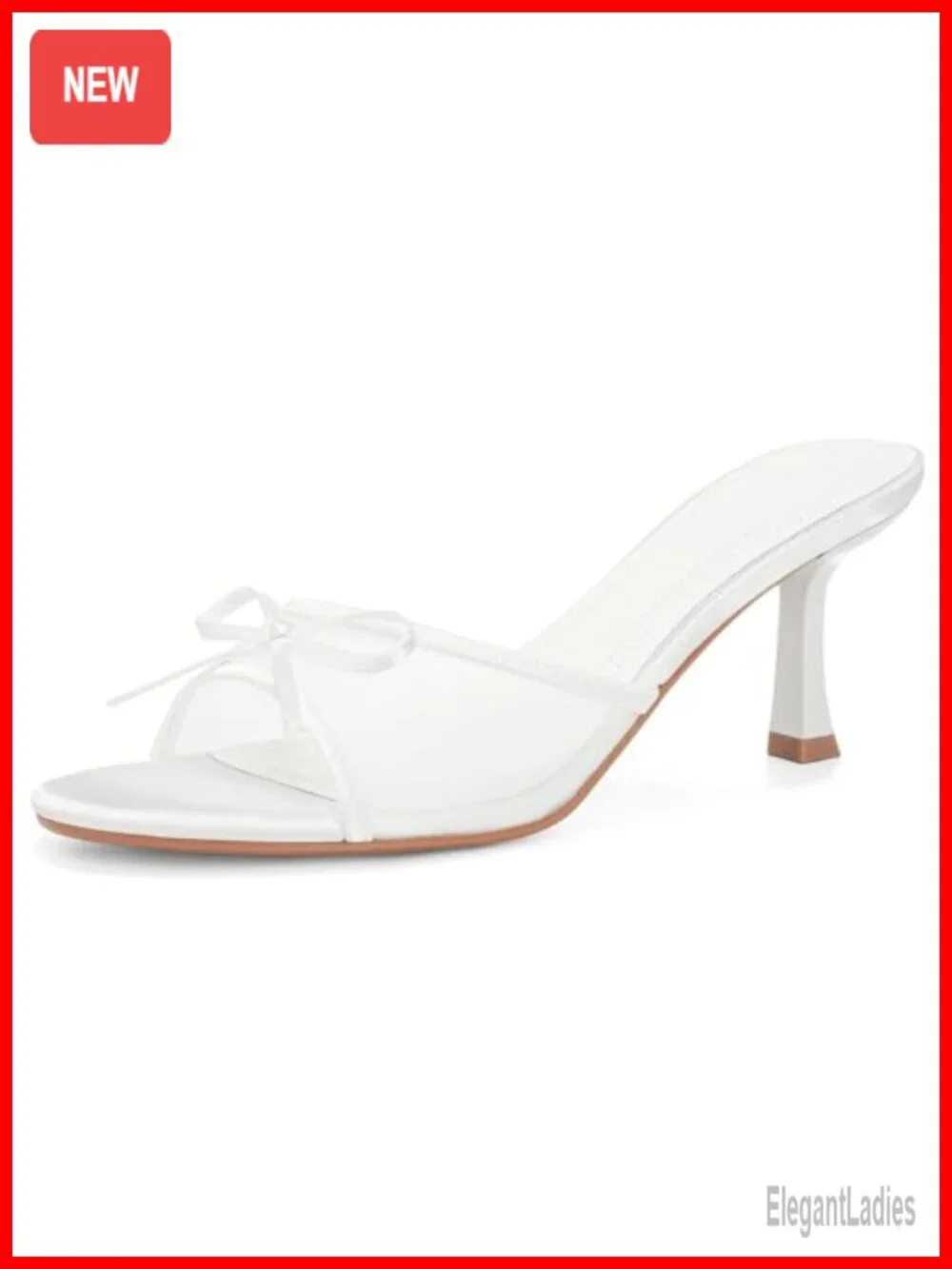 Kitten Heel Open Round Toe Slip On Mesh Mid Heeled Sandals